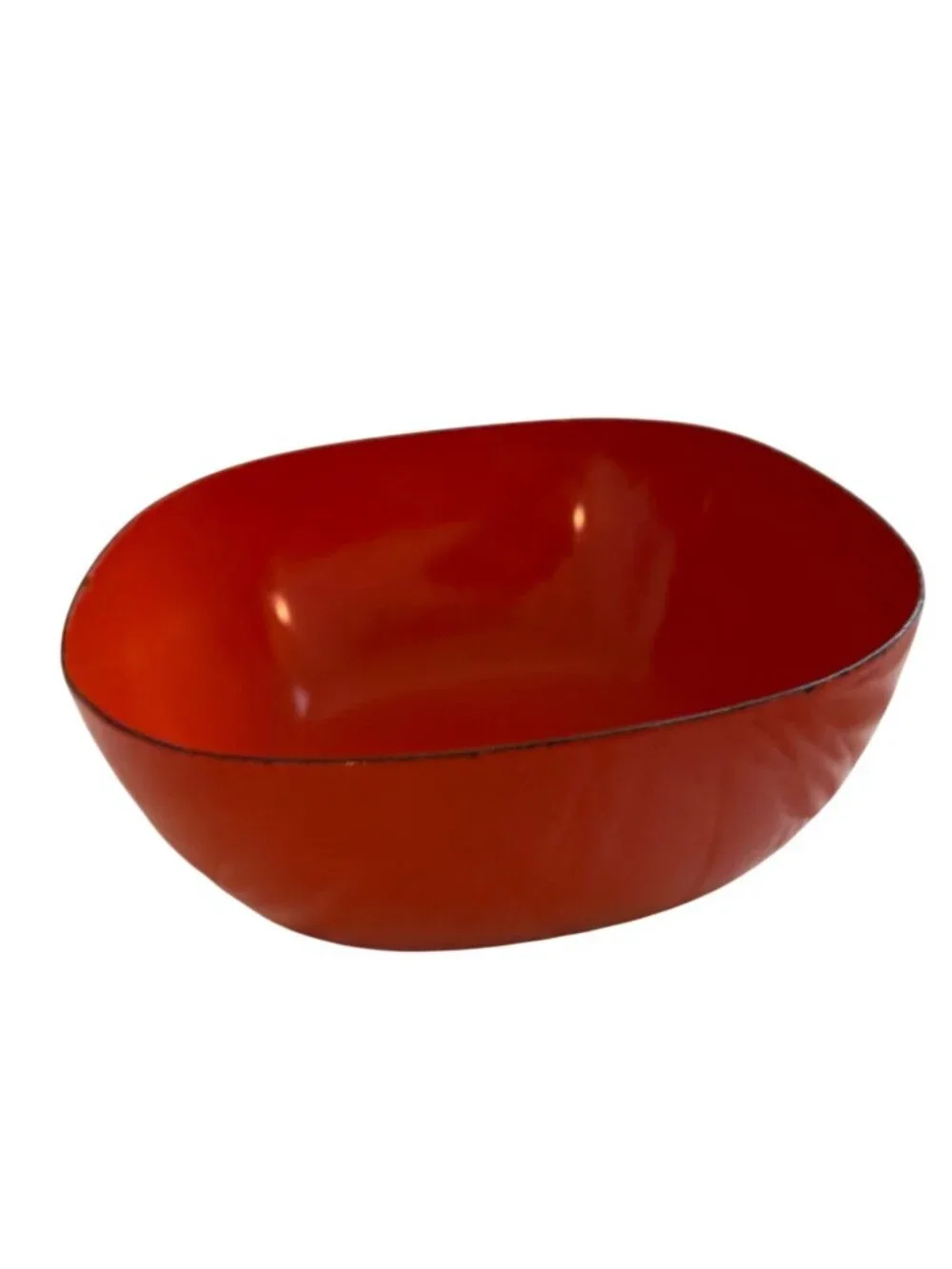 Cathrineholm Enamelware Metal Square Bowl Orange Minimalist Functional MCM